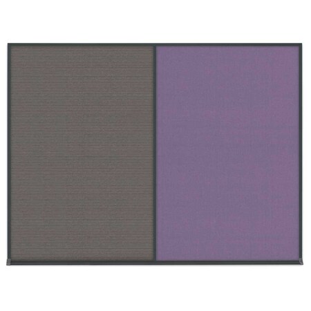 United Visual Products Triple Door Radius Plus Corkboard, 96" x UV8006PLUS-BLACK-ULTMAR
